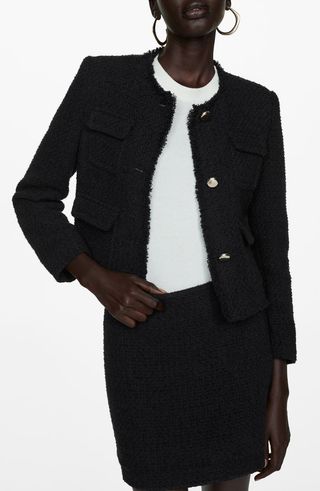 MANGO Pocket Tweed Jacket