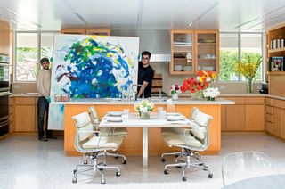Gary Cooper Hollywood home kitchen, with a Joan Mitchell painting