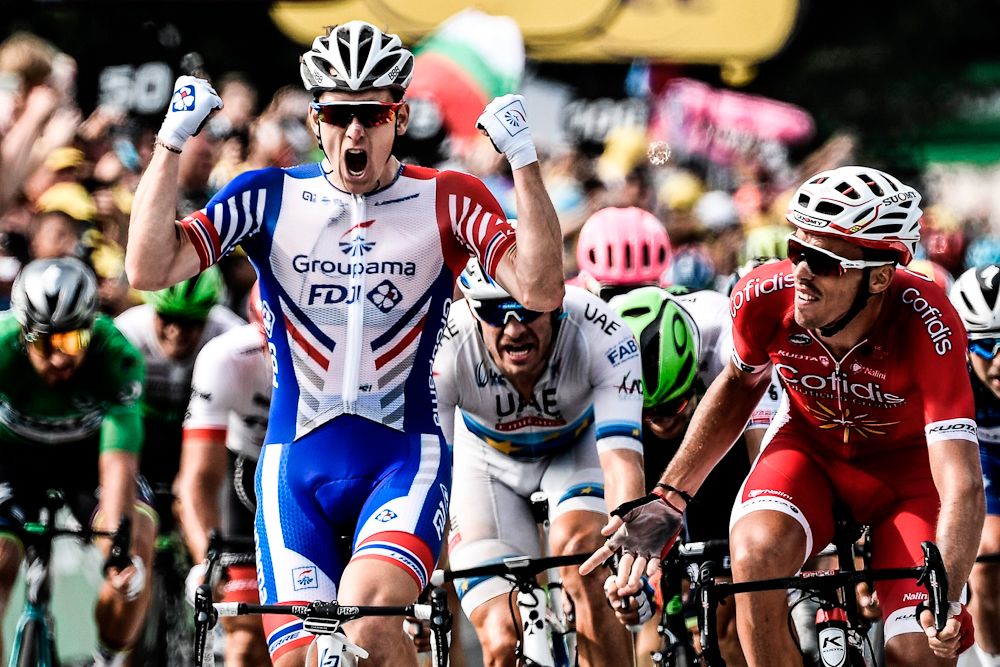 Arnaud Demare wins stage 18 at the Tour de France ahead of Christophe Laporte