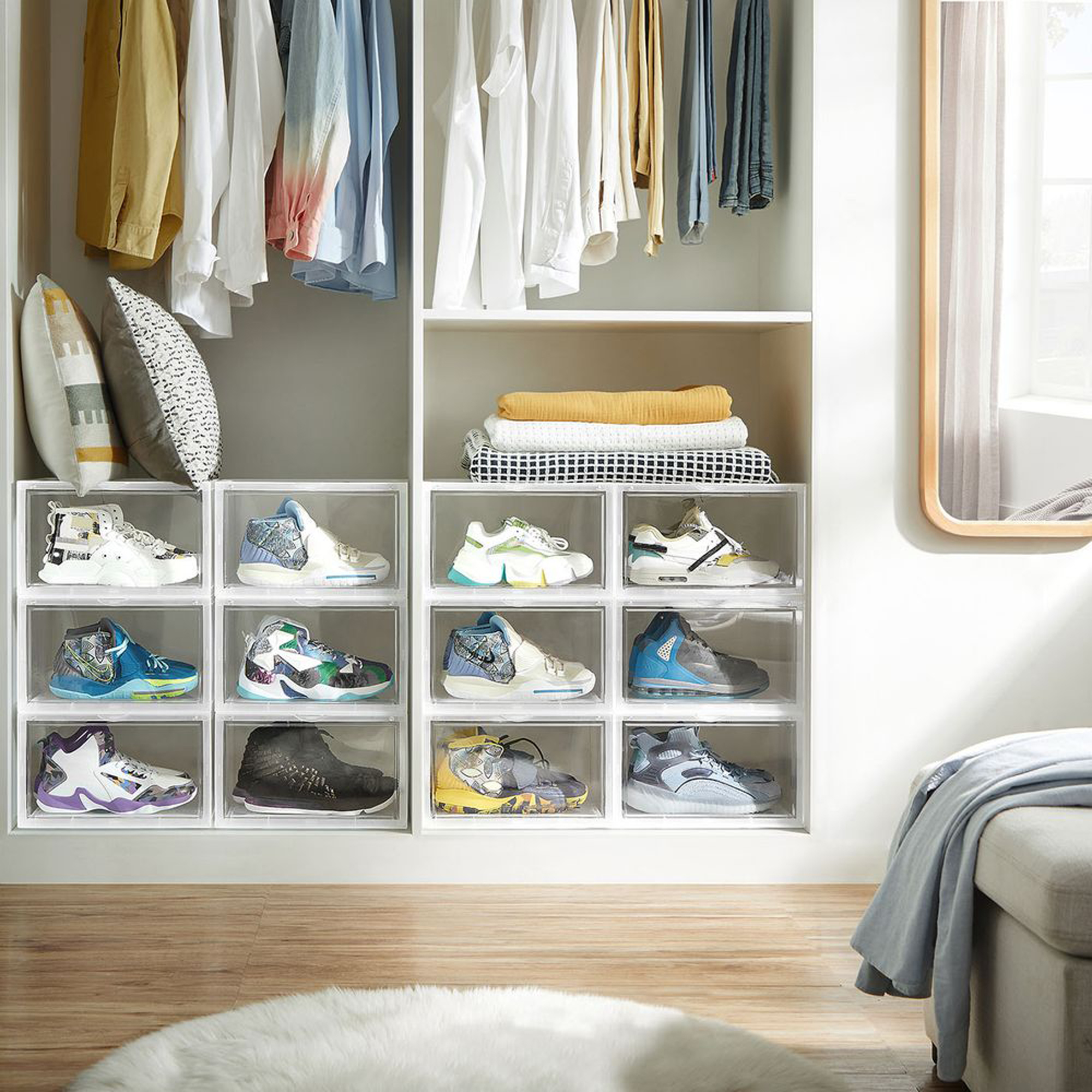 SONGMICS clear plastic shoe storage boxes