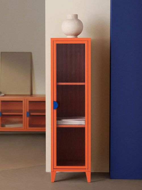 Laminated Steel and Glass 1 Door Display Cabinet