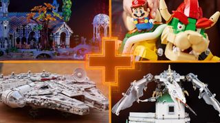 Four of the best Lego sets, divided by the GamesRadar cross