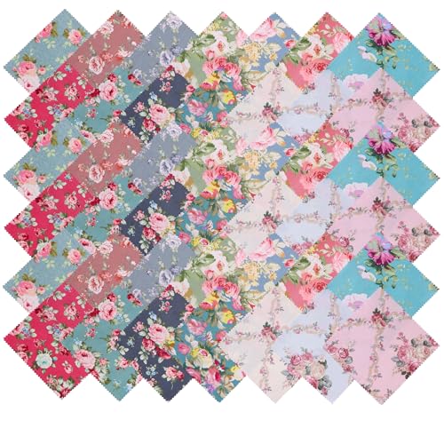 Nodsaw Vintage Floral Charm Packs for Quilting 5 Inch - 5x5 Charm Squares Precut Quilting Fabric - 100% Cotton Fabric Squares for Sewing Diy Patchwork (42pcs) &amp;#65279;