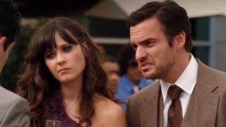 Zooey Deschanel and Jake Johnson as Jess and Nick on New Girl