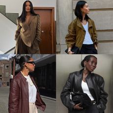 shoe color trends for fall 2025 in a collage of women's outfits 