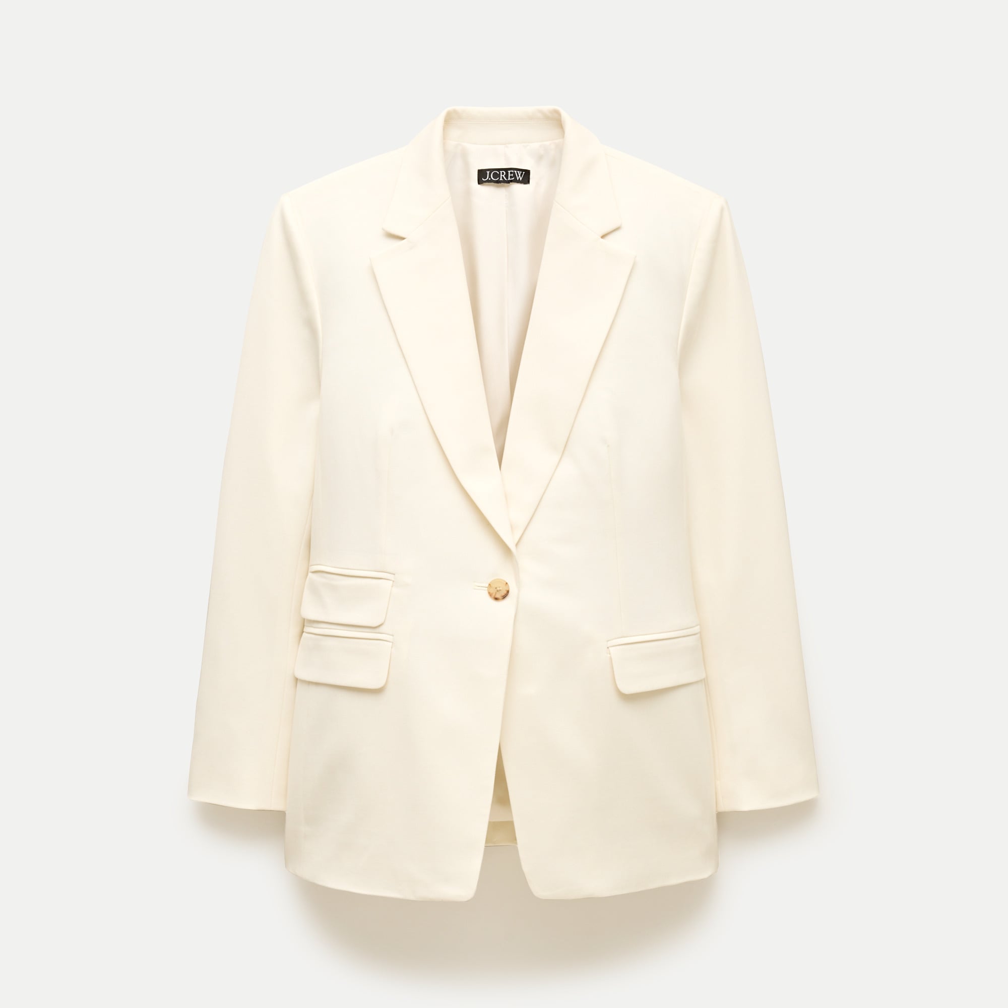 Single-Button Blazer in Lightspun Wool Blend