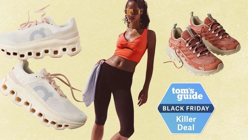 a selection of Free Peopl apparel and sneakers next to a Tom&#039;s Guide Black Friday Killer Deal