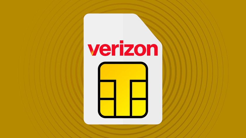 Verizon branded SIM card on yellow background