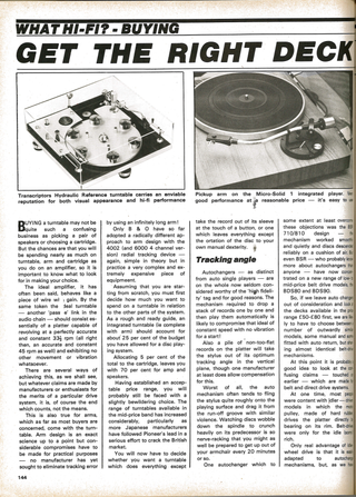 What Hi-Fi? issue 1 turntable set-up advice page