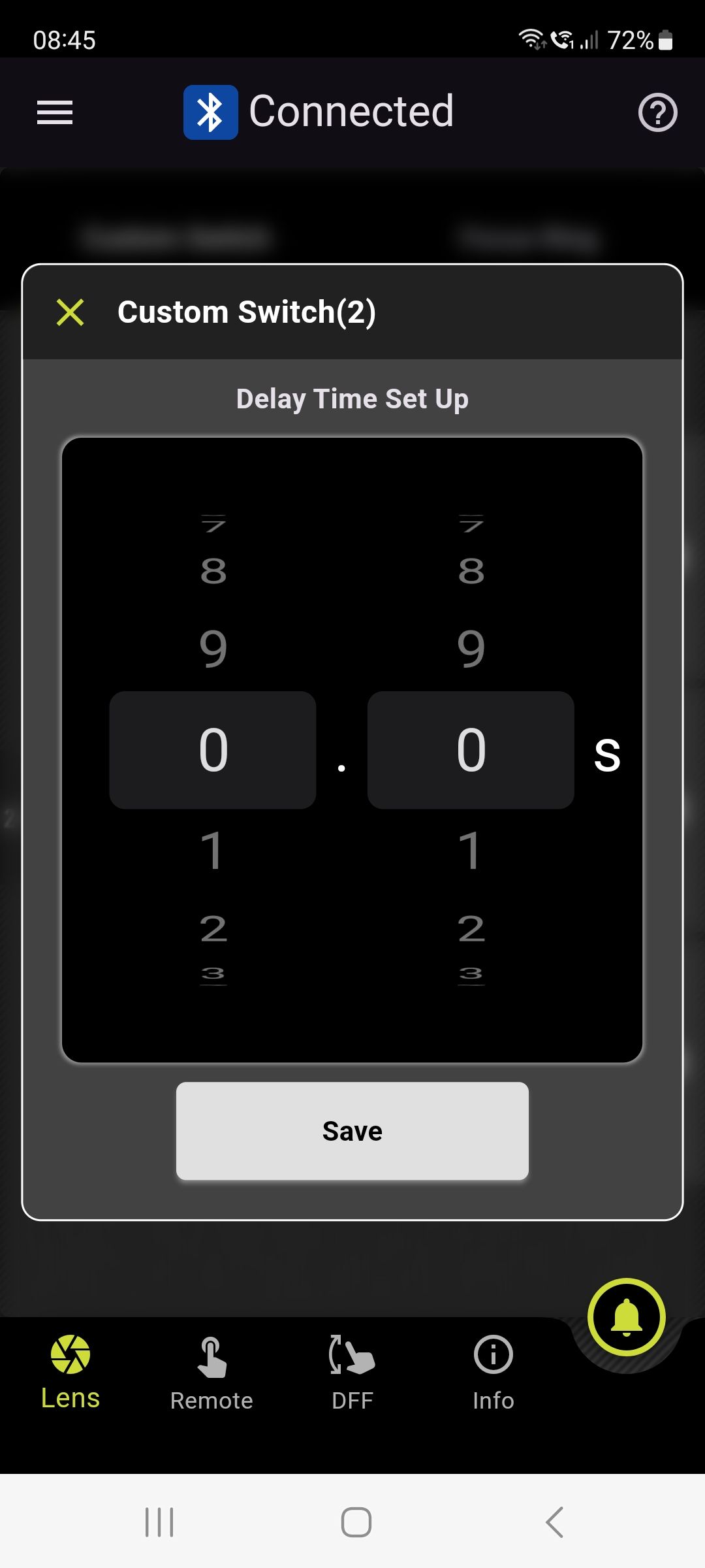 Tamron-Link smartphone app screengrab