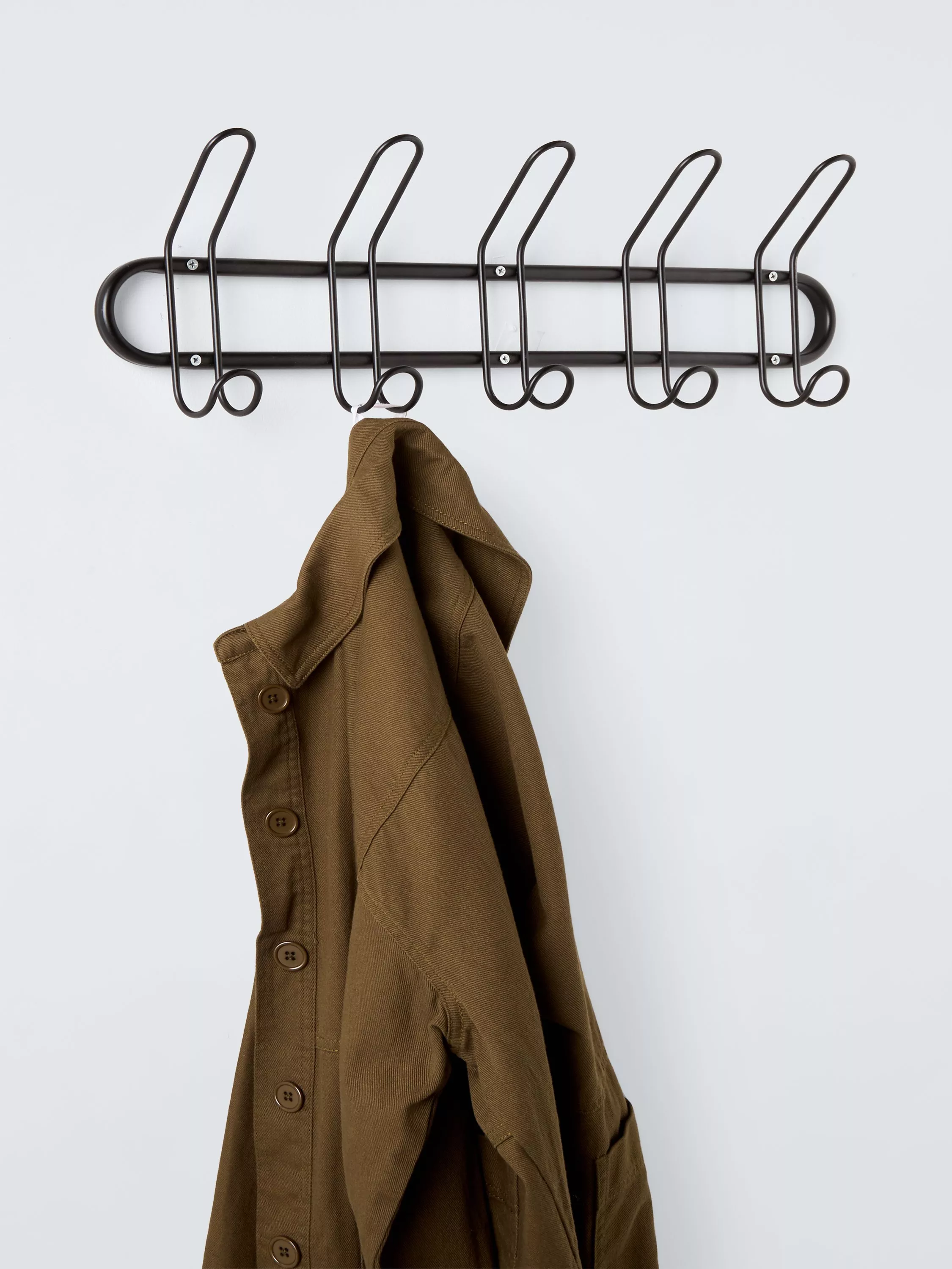 John Lewis Metal 5 Hook Rack, Black