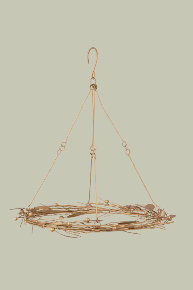 nkuku, Natesa Hanging Wreath - Brass