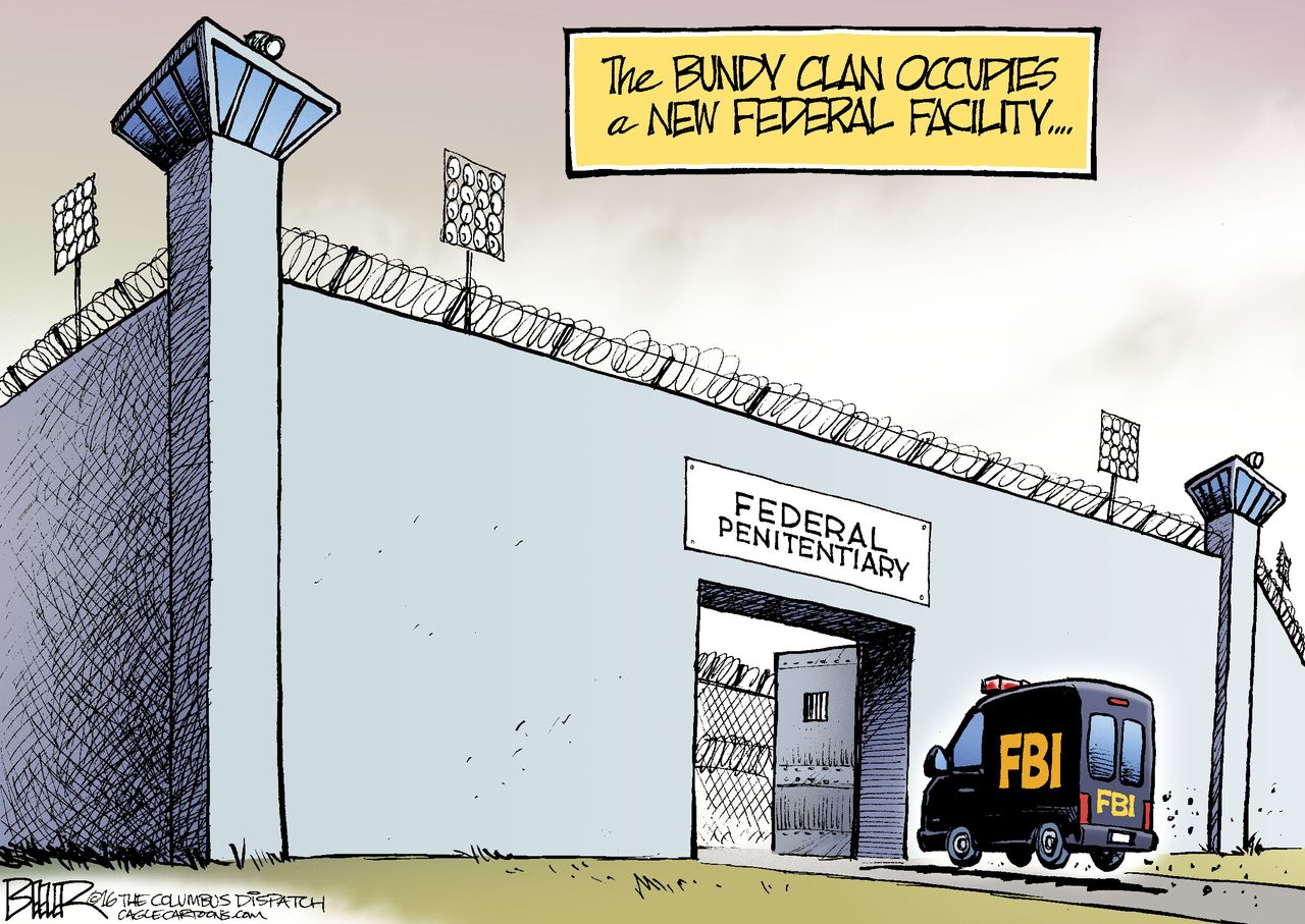 Editorial Cartoon U.S. Bundy Clan prison