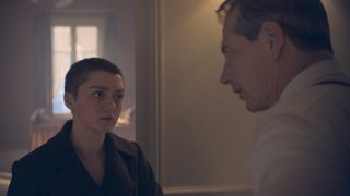 Maisie Williams and Ben Mendelsohn as Catherine and Christian Dior in The New Look episode 7