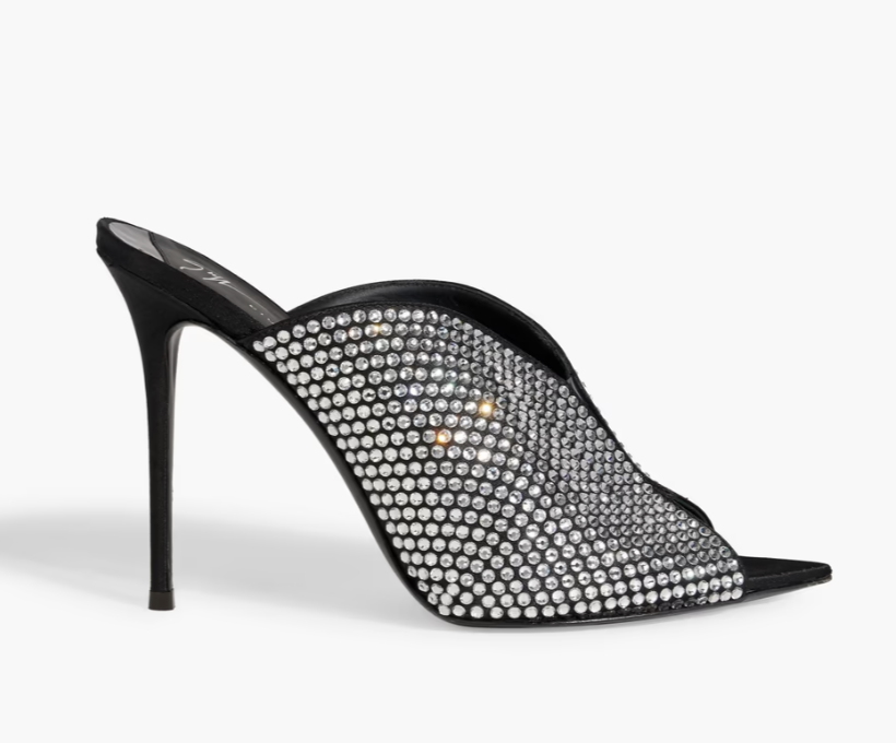 Giuseppe Zanotti, Intriigo Sparkle crystal-embellished satin mules