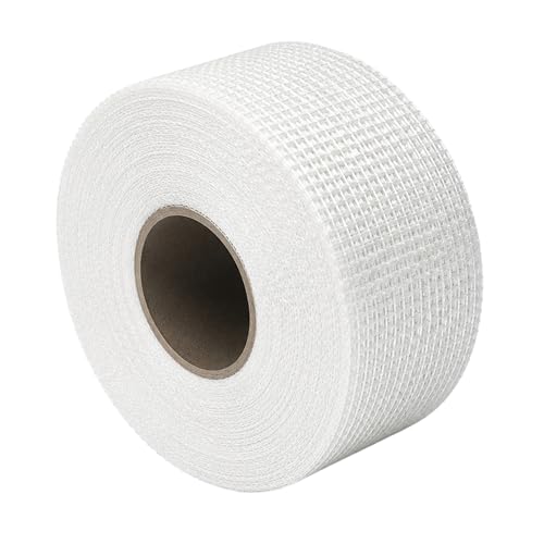 Sopimusz Scrim Tape, 50mm X 100m Self-Adhesive Plasterboard Fibreglass Joining and Plastering Mesh Tape, Fills Cracks Patching Holes Ceiling and Drywall Tape&amp;#65288;white,100m&amp;#65289;