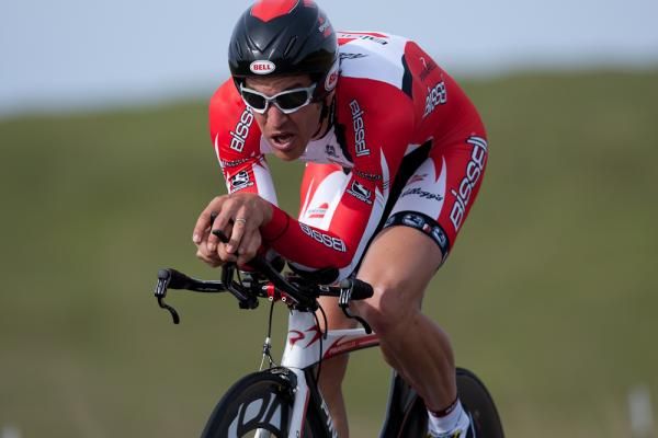 Defending Merco Cycling Classic champ Ben Jacques-Maynes leads GC with a eight second advantage after his third-place finish.