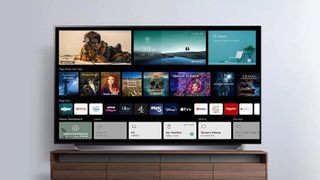 An LG TV displaying the webos smart tv platform