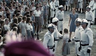 Katniss Everdeen volunteers as tribute in Hunger Games