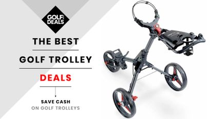 Motocaddy CUBE push trolley pictured in deals montage