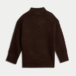 flat lay image of brown jumper