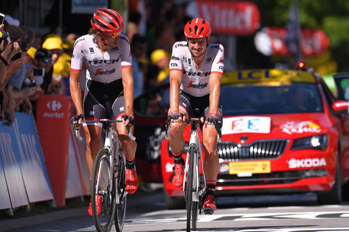 John Degenkolb with Trek-Segafredo teammate Koen de Kort