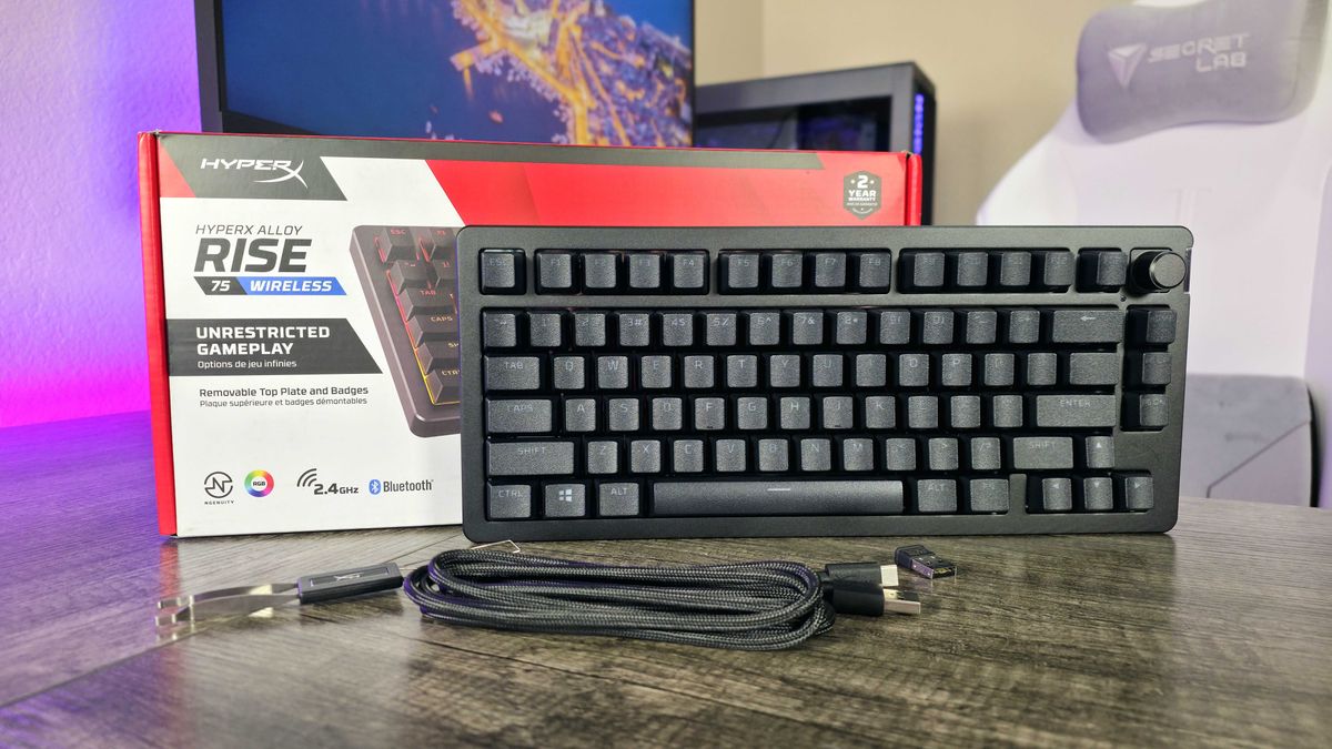 Image of the HyperX Alloy Rise 75 Wireless gaming keyboard.