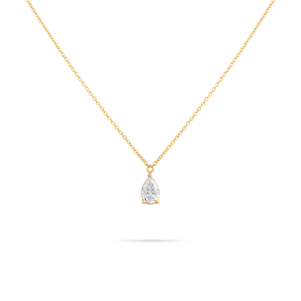 Pear Solitaire Diamond Necklace