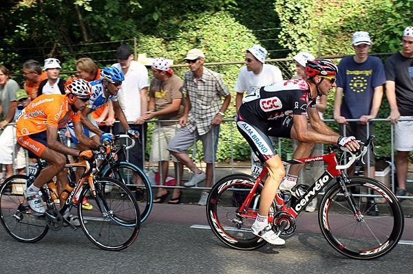 Jens Voigt (CSC) comes up the climb after a long day out