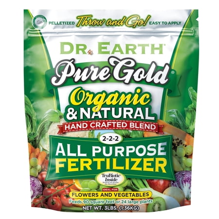 Dr. Earth Organic &amp;amp; Natural Pure Gold All Purpose Plant Food, 2-2-2 Fertilizer, 3 Lb.