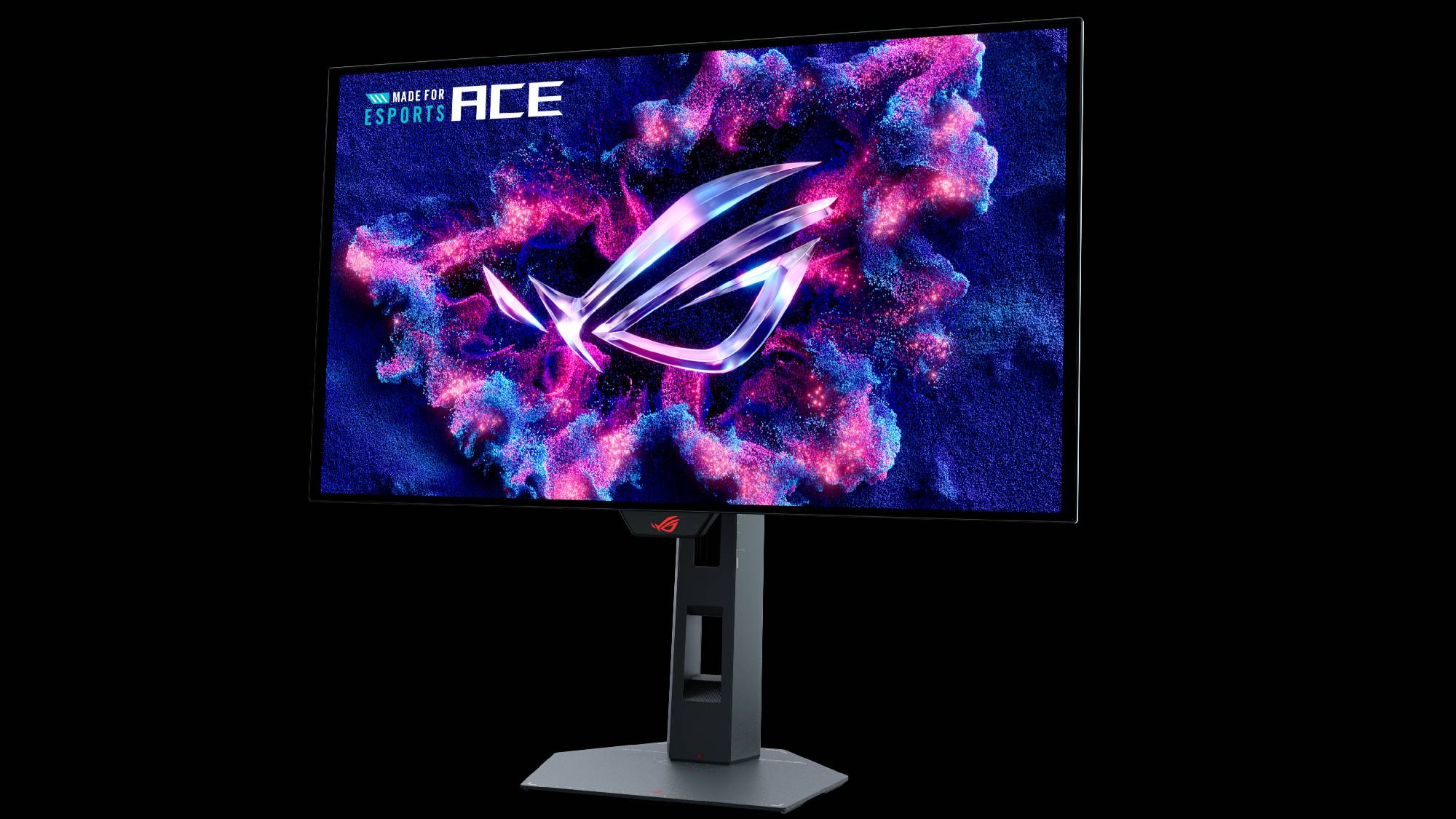 Asus ROG Strix OLED XG259QWPG Ace monitor shown from the front