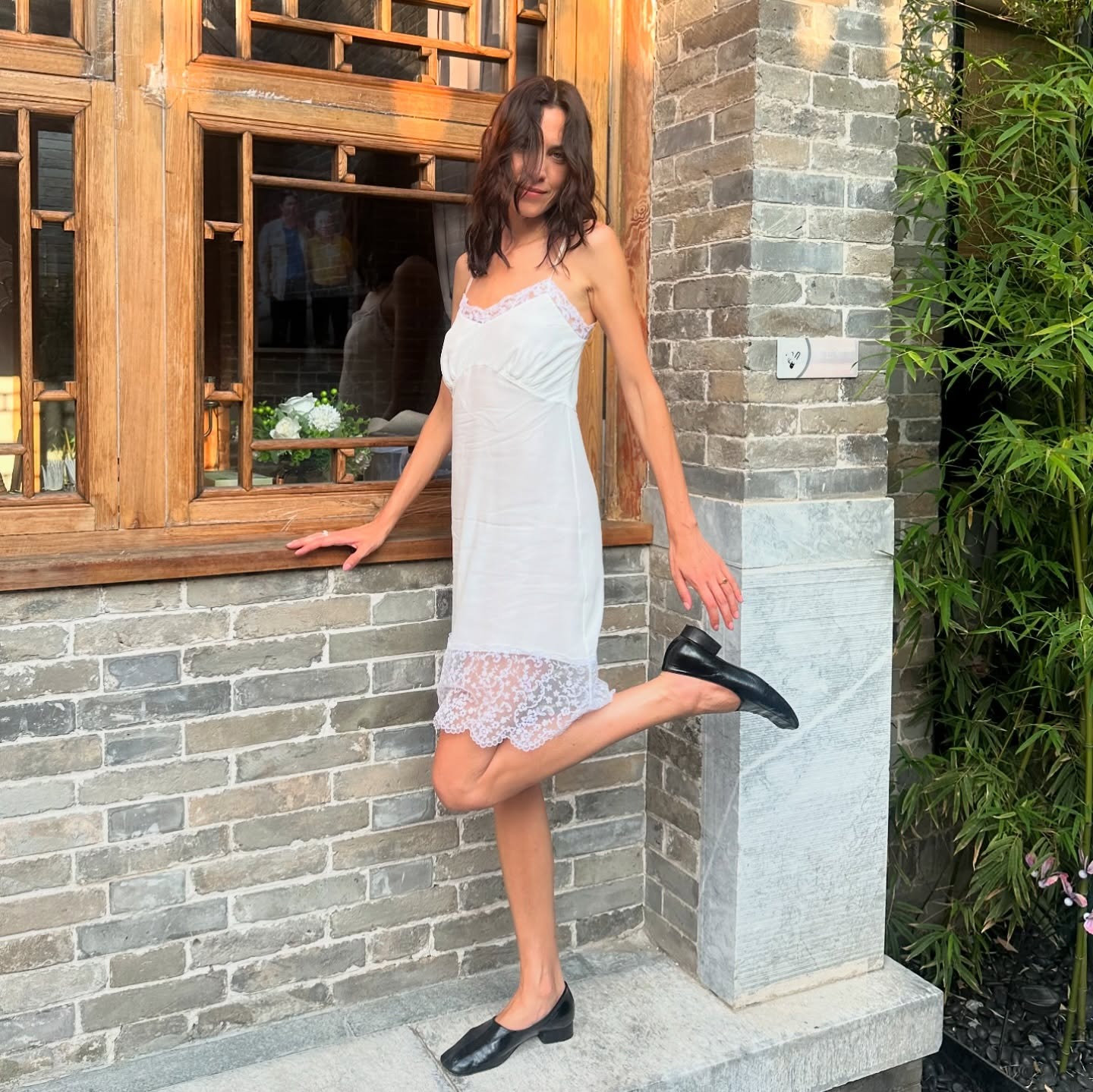 Alexa Chung wearing Phoebe Philo pumps