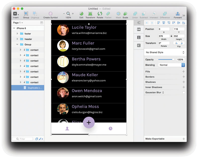 Resize the Duplicate Control layer, and the contacts will multiply to fill the space