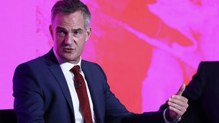 Peter Kyle speaks onstage during the "Government & AI" panel discussion on day one of SXSW London 2025 at the Truman Brewery on June 02, 2025 in London, England.