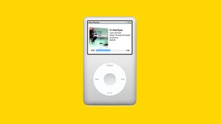 iPod with click wheel on yellow background