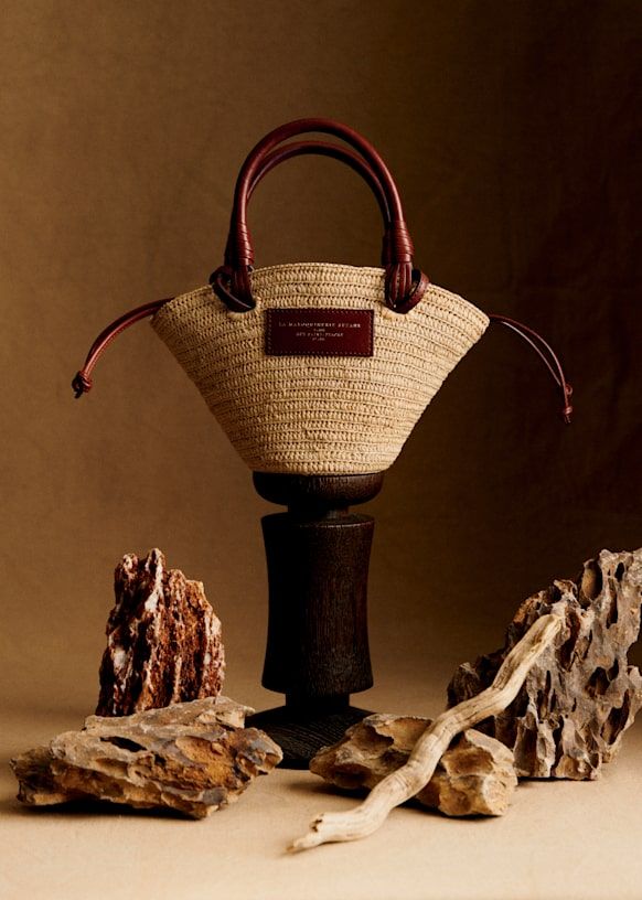 Justine Mini Basket Bag - Natural Raffia - Raffia - Sézane