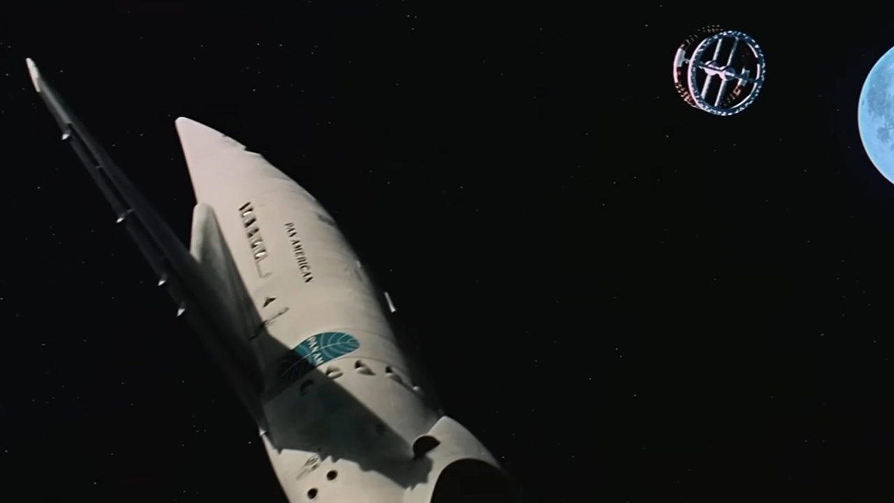 A spaceship with &quot;Pan Am&quot; on the side in 2001: A Space Odyssey
