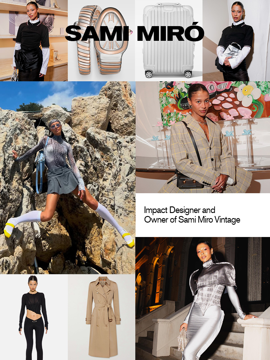 A collage of sami miro's capsule wardrobe