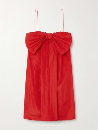 Estee Bow-Embellished Taffeta Mini Dress