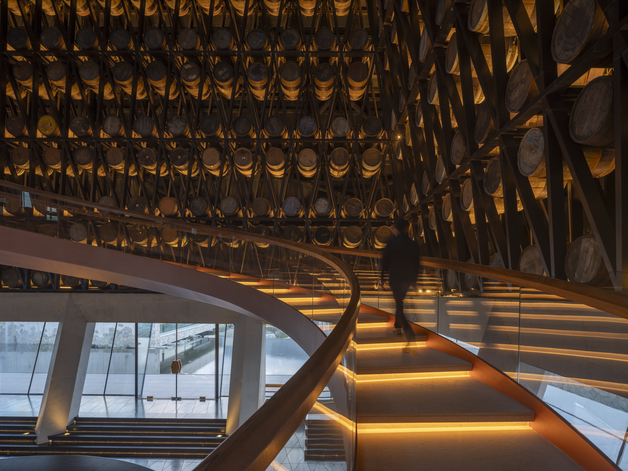 Diageo distillery, a group of buildings looking abstractly geometric