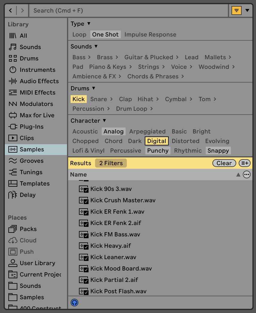 Ableton Live 12 browser