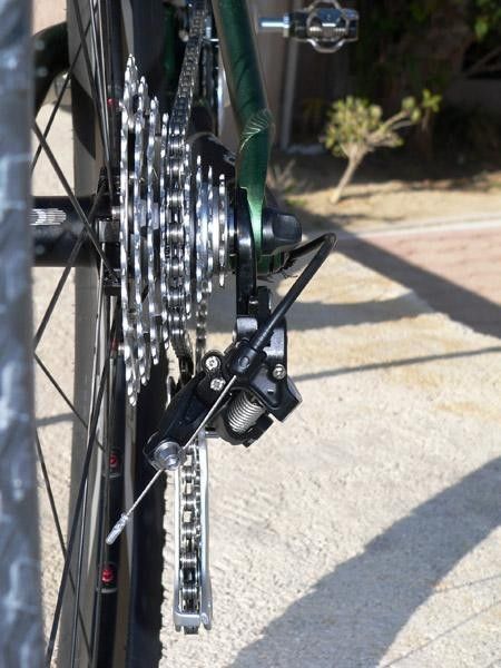 The Shadow rear derailleur version was specifically designed to provide a narrow profile to lessen the chance of impact damage.