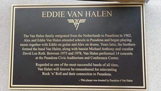 Eddie Van Halen plaque