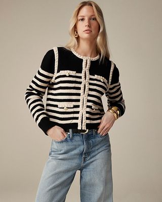 Odette Sweater Lady Jacket in Striped Bouclé