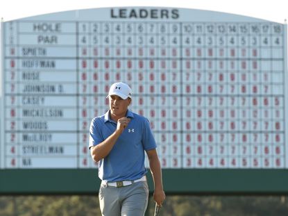 Jordan Spieth leads The Masters by four from Justin Rose