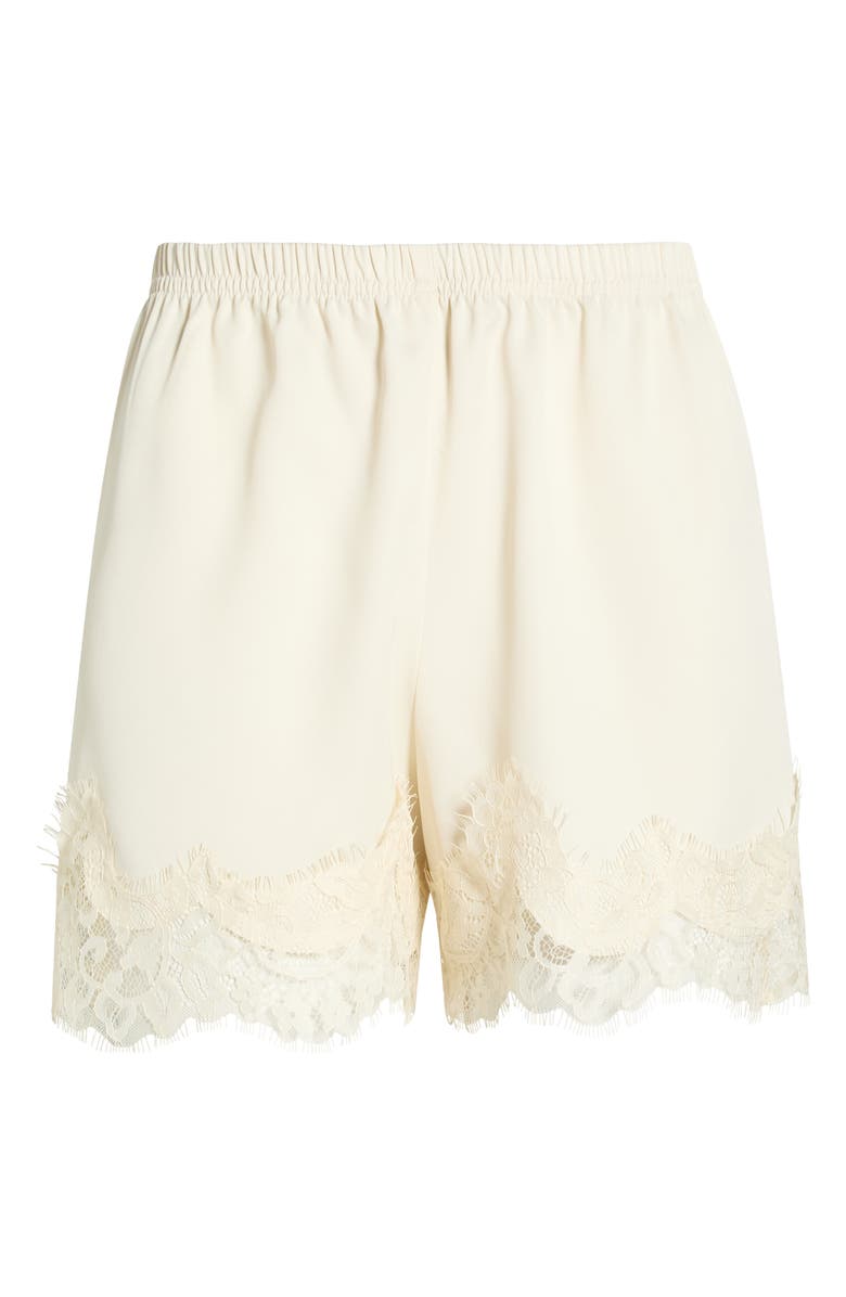 Lace Trim Satin Shorts