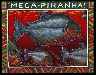 An artist s rendering of Megapiranha paranensis, a 3-foot-long ancestor of the modern piranha.