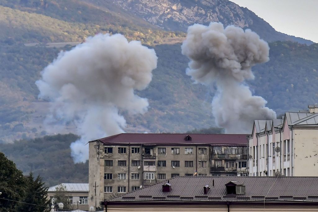 Shelling in Stepanakert.