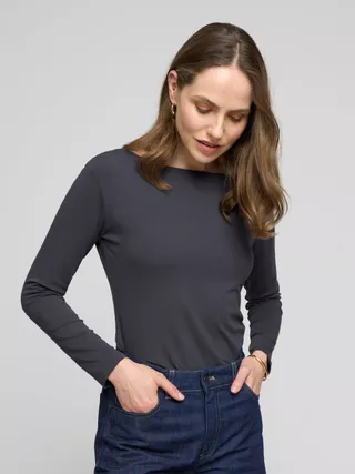 Celtic & Co. Slash Neck Long Sleeve Top