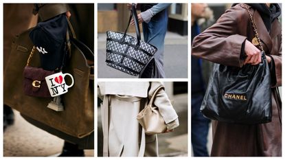 Lonchamp Le Pliage Tote; Madewell The Transport Tote; Calpak Haven Laptop Tote Bag; Cuyana Classic Easy Tote 